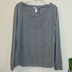 🍓 Victoria's Secret Gray Breast Cancer Lightweight Sweater Shirt Medium